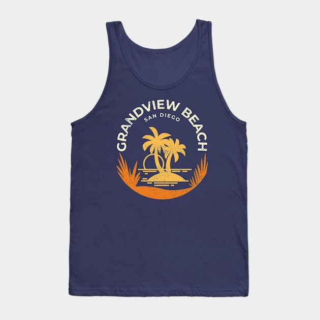 Grandview Beach San Diego California Vacation Resort Vintage Tank Top by Inspire Enclave